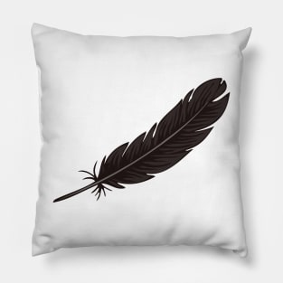 Black Bird Feathers Pillow