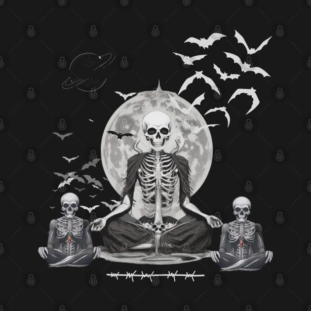 Meditating Skeleton by WOLVES STORE