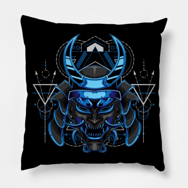 samurai oni Pillow by SHINIGAMII