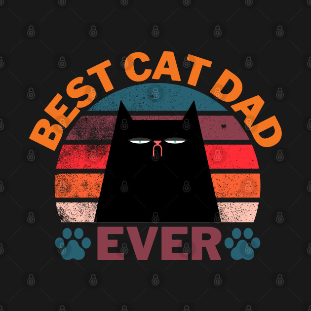 Best cat dad ever retro sunset by Adisa_store