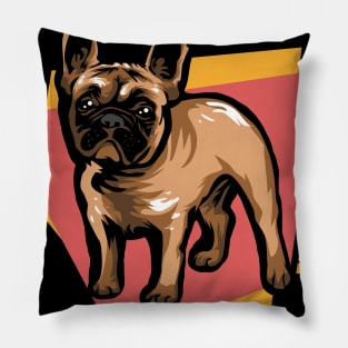 French Bulldog In Abstract Pillow