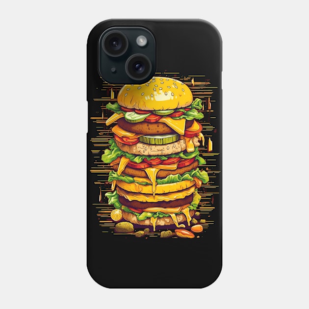 Big burger cheeseburger huge fast food Phone Case by KATTTYKATTT