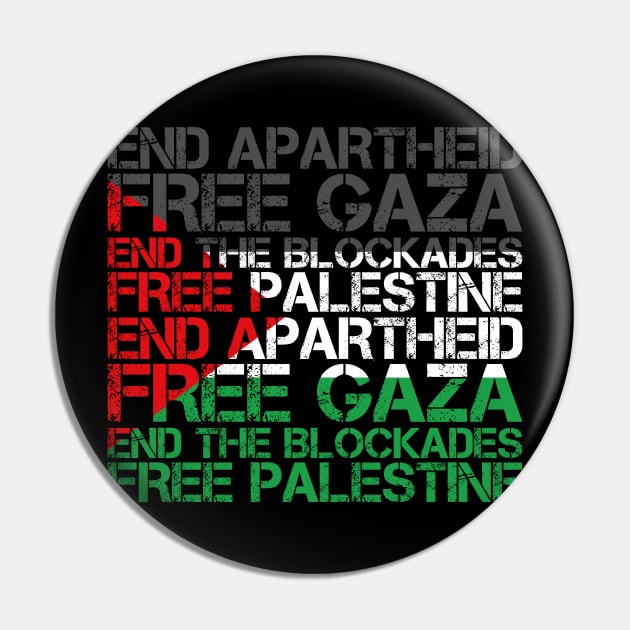 Palestine Flag Wordcloud - End Apartheid Free Palestine Pin by mangobanana