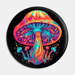 Psychedelic Shroom Mushroom Neon Art Pin