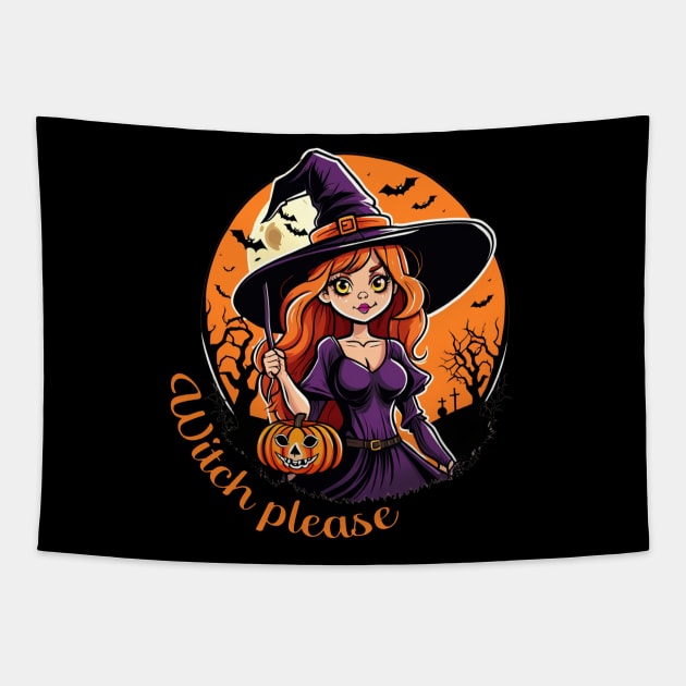 Witch please sassy halloween design Tapestry by Edgi