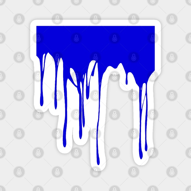 Blue Dripping Paint Magnet by CBV