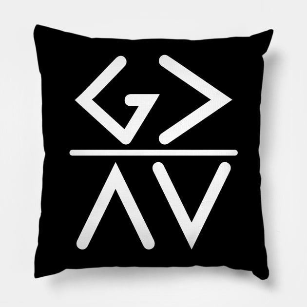 God is Greater than the Highs and Lows Pillow by ChristianLifeApparel