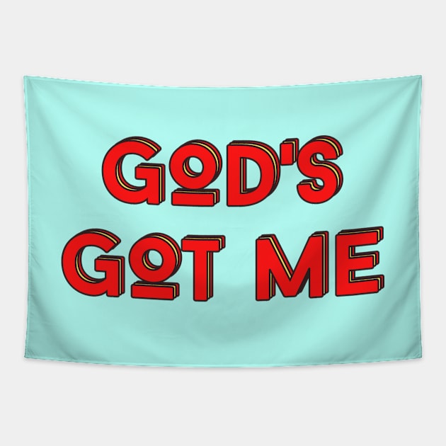 God's Got Me | Christian Typography Tapestry by All Things Gospel