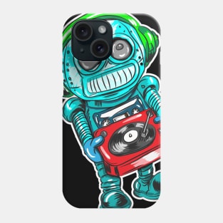 DJ Robot Vinyl the record playing DJ Phone Case