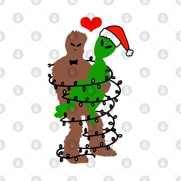 Bigfoot Alien Christmas Love by faiiryliite