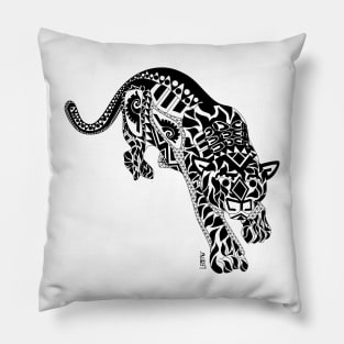 tigre tiger ecopop in totonac mexican patterns Pillow