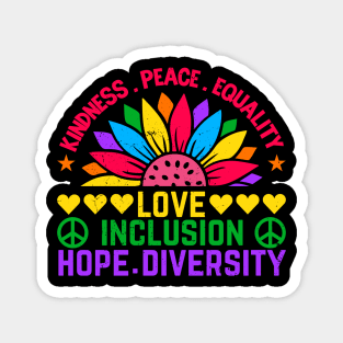 Kindness Peace Equality Love Inclusion Hope Diversity Magnet