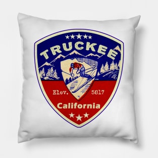 Truckee California Skiing Ski Mountains Skier CA Pillow