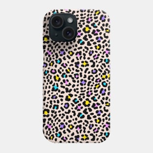 Colorful Animal Print Leopard Pattern On Pink Blush Phone Case