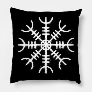 Helm of Awe Grunge White Pillow