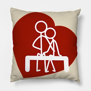 Stickman Love - Creme Pillow