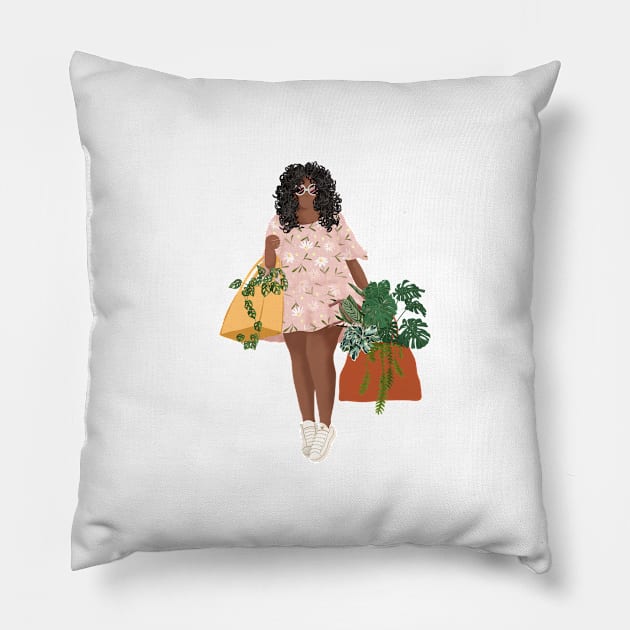 Plant  Shopping 2 Pillow by gusstvaraonica