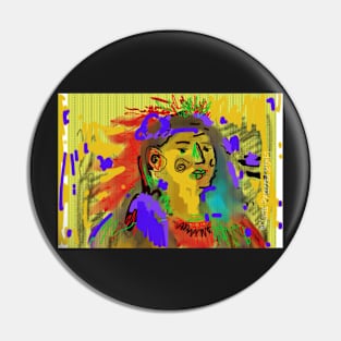 Art Brut Native American Indian Pin