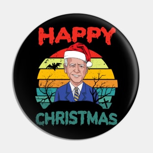 Retro Joe Biden Funny Halloween Happy Christmas Santa Hat Pin