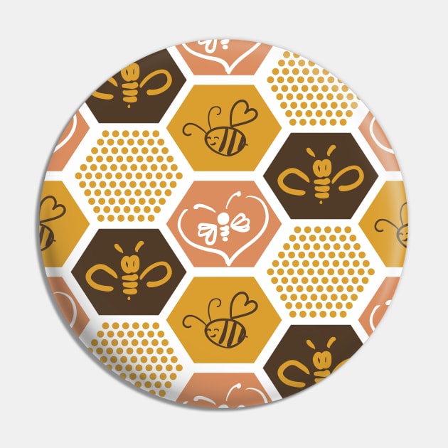 Bees Honeycomb Beekeepers Gifts Pin by savariya