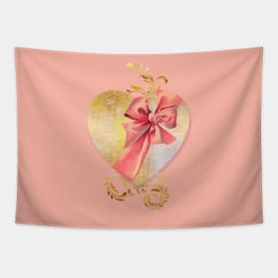 Eternal Heart, wrapped in a bow, Valentines Day tee shirt Tapestry