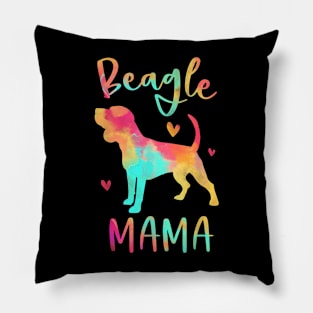 Beagle Mama Colorful Beagle  Dog Mom Pillow