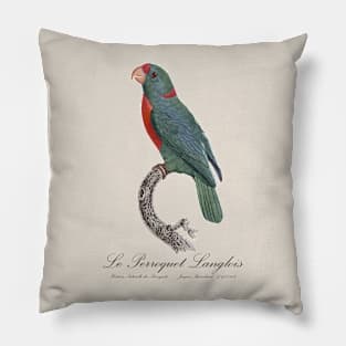 Le Perroquet Langlois Parrot - 19th century Jacques Barraband Illustration Pillow