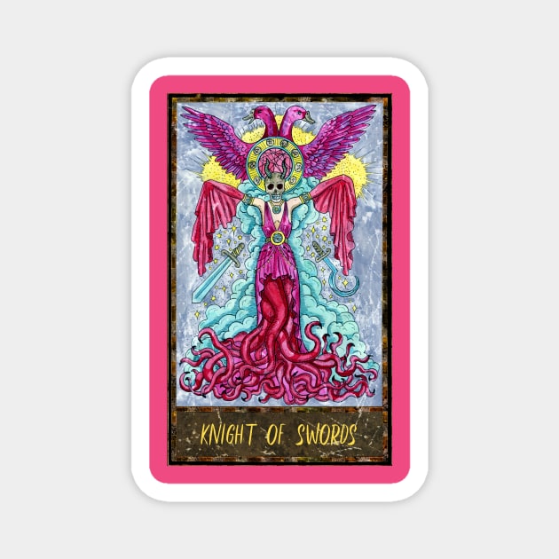 Knight Of Swords. Magic Gate Tarot Card Design. Magnet by Mystic Arts