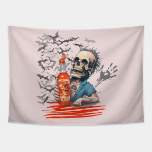 Drunk skull Tapestry