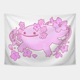 pink sakura axolotl Tapestry