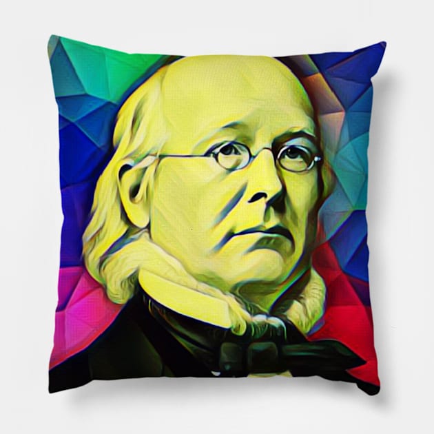 Horace Greeley Colourful Portrait | Horace Greeley Artwork 6 Pillow by JustLit