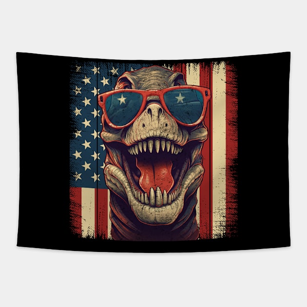 American T-Rex Dinosaur Tapestry by BDAZ