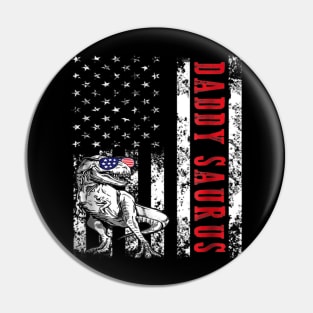 Daddy Saurus Flag Fathers Day Pin