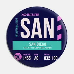 San Diego Airport Stylish Luggage Tag (SAN) Pin