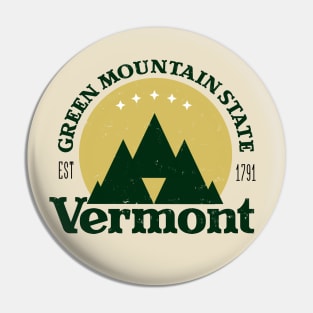Green Mountain State,  Vermont Version 2 (Distressed) Pin