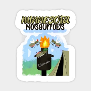 Minnesota Mosquitoes Cartoon - Camping by Tiki Torch Magnet