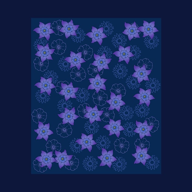 Purple Clematis Floral Pattern by bubbsnugg