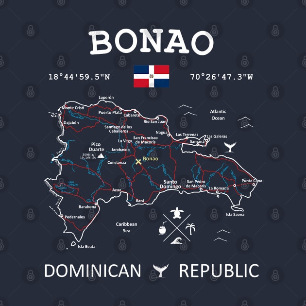 Bonao Dominican Republic Map by French Salsa