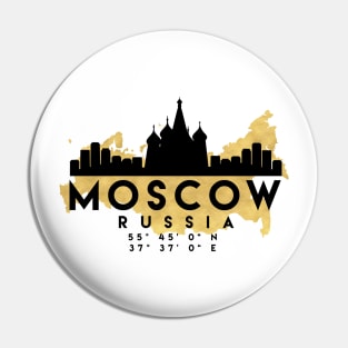 Moscow Russia Skyline Map Art Pin