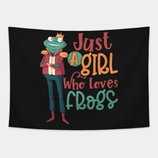 Just A Girl Who Loves Frogs - Cute frog lover gift print Tapestry