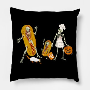 Booooo-Yaaaaah! Halloween Skeleton Family Goes Trick or Treating! Pillow