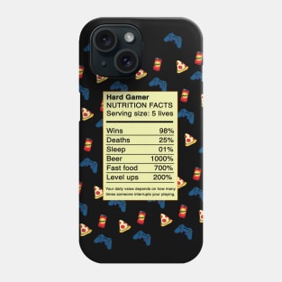 Gamer Nutrition Facts Phone Case