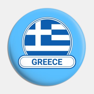 Greece Country Badge - Greece Flag Pin