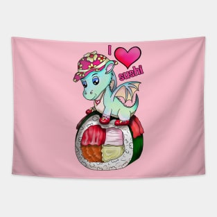 kawaii sushi pretty dragon roll Tapestry