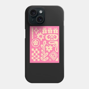 pink cream groovy simple pattern graphic Phone Case