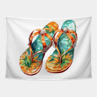 Watercolor Flip Flops #2 Tapestry