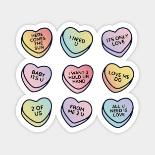 Beatles Love Songs Conversation Hearts Magnet