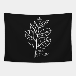 White Embossed Leaf Pattern Tapestry