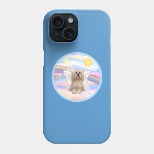 Lhasa Apso Angel in Heaven's Clouds Rainbow Bridge Art Phone Case