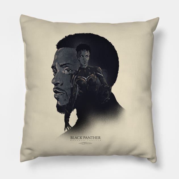 Black Panthers Pillow by Kotolevskiy